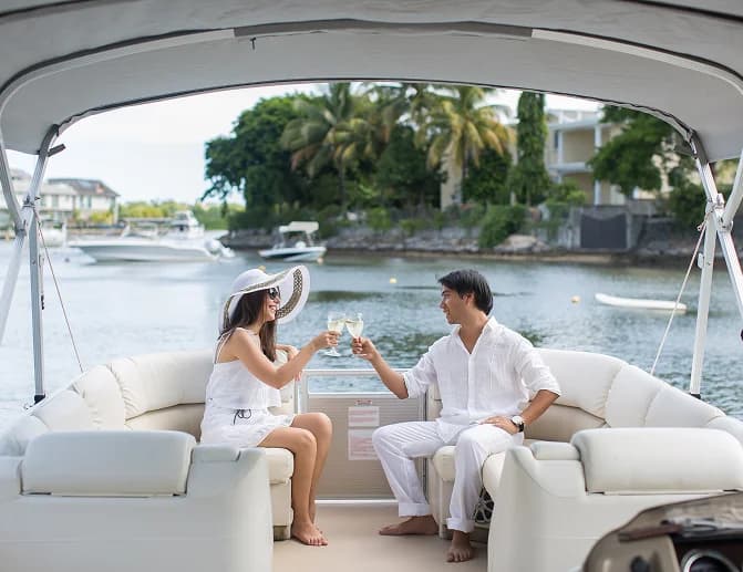 couple on yacht